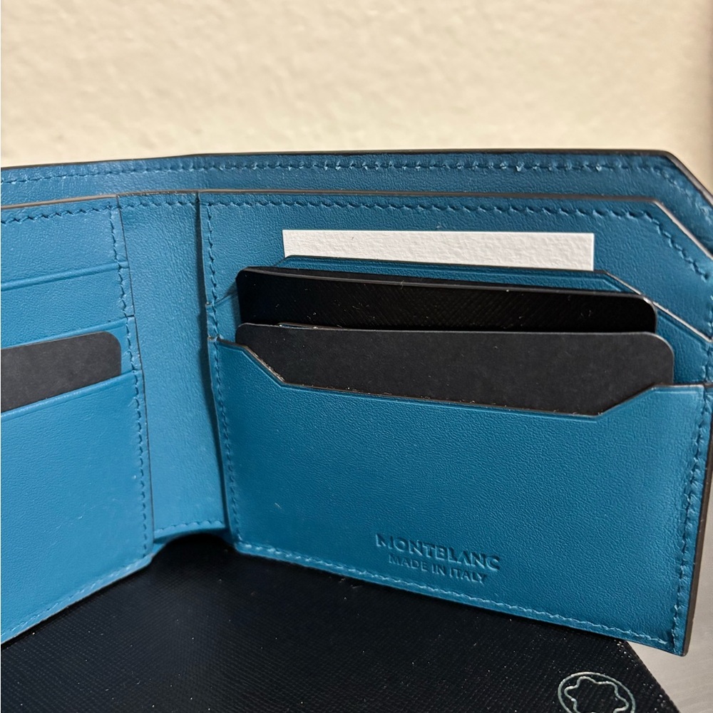 NWT Montblanc Meisterstuck Blue Soft Leather 6cc Wallet - Picture 3 of 7